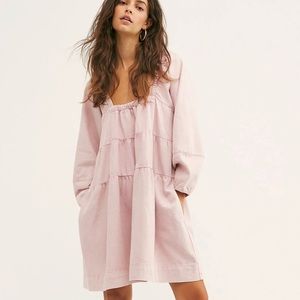 Pink Denim Free People Dress